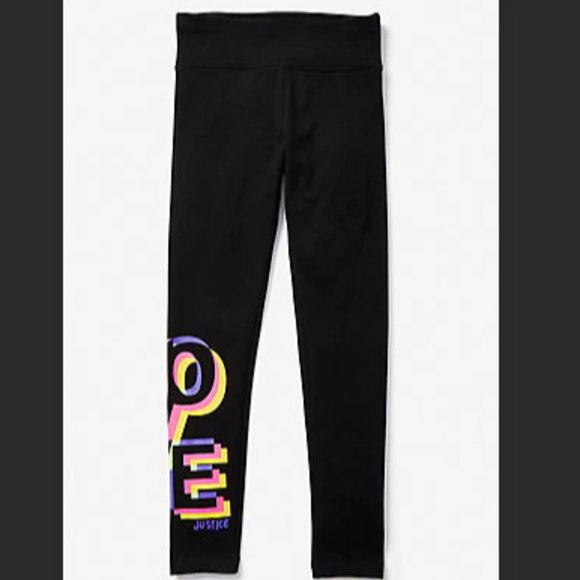 NWT Justice LOVE Graphic Full Length leggings - Picture 1 of 3
